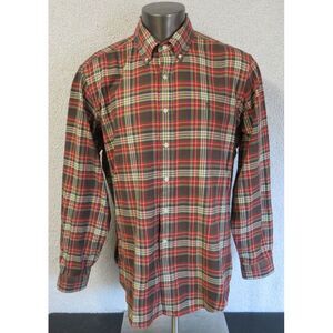 Mens Ralph Lauren Long Sleeve Button Front Shirt Plaid Multicolor Size XL Cotton